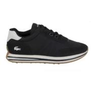 Klassieke Zwart Wit Sneakers Lacoste , Black , Heren