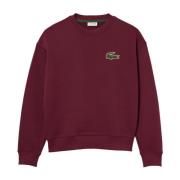 Iconische Bordeaux Sweater Losse Pasvorm Lacoste , Red , Heren