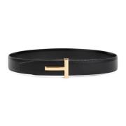 Zwart Korrelig Leren Riem Tom Ford , Black , Dames