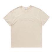 Geborduurd Logo Katoenen T-Shirt JW Anderson , Beige , Heren