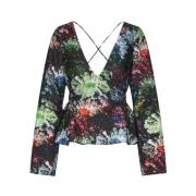 Peplum V-hals Blouse Stine Goya , Multicolor , Dames