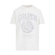 Wit Katoenen T-shirt Golden Goose , White , Dames