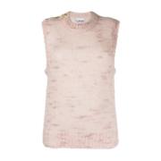 Geborstelde O-hals Vest in Lila Ganni , Pink , Dames