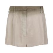 Beige Zijden Shorts met Gradiënt Prada , Beige , Dames