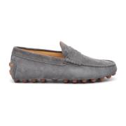 Beige Suède Loafer met Gommino Zool Tod's , Gray , Heren