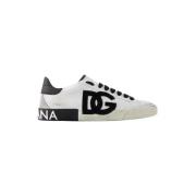 Pre-owned Leather sneakers Dolce & Gabbana Pre-owned , White , Heren