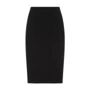 Zwarte wollen kokerrok Saint Laurent , Black , Dames