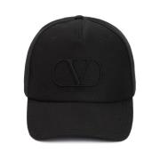 Zwarte V Logo Baseballpet Valentino Garavani , Black , Heren