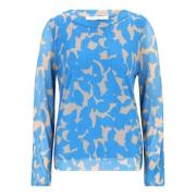 Transparante Geplooide Shirt met Grafische Print Betty & Co , Blue , D...