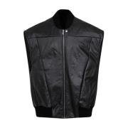 Zwarte Katoenen Vest Geometrisch Gewatteerd Patroon Rick Owens , Black...