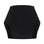 Zwarte Mini Rok met Uitsnede Mugler , Black , Dames