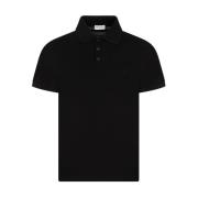 Zwarte Katoenen Poloshirt Saint Laurent , Black , Heren
