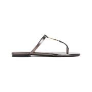 Bruin Leren Sandalen Amandel Teen Saint Laurent , Brown , Dames