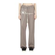 Logo Geborduurde Katoenen Track Pants Rick Owens , Gray , Dames