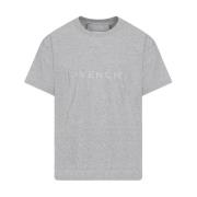 Grijze Melange Katoenen T-Shirt Korte Mouw Givenchy , Gray , Heren