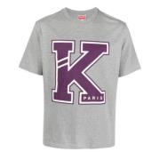 Logo Print Korte Mouw T-Shirt Kenzo , Gray , Heren