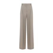 Beige Wide Leg Wool Pants Max Mara , Beige , Dames