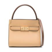 Gestructureerde Leren Beige Tas Tory Burch , Beige , Dames