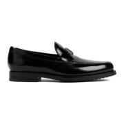 Zwarte Leren Loafers Stijlvolle Herenschoenen Tod's , Black , Heren