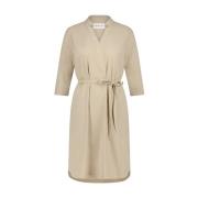 Elegante Kendal Jurk in Technisch Jersey Jane Lushka , Beige , Dames