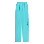 Cargo-stijl Wijde Broek in Turquoise Jane Lushka , Green , Dames