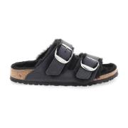 Teddy Big Buckle Slides Birkenstock , Black , Dames