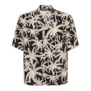 Zwarte Bloemenprint Shirt Palm Angels , Multicolor , Heren