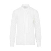 Witte Zijden Top met Polka Dots Giambattista Valli , White , Dames