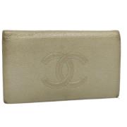 Pre-owned Leather wallets Chanel Vintage , Gray , Dames