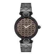 Couture Zwart Roestvrijstalen Horloge Philipp Plein , Black , Dames