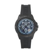 Touchdown Zwarte Horloge Plein Sport , Black , Heren