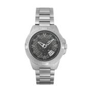 Touchdown Roestvrijstalen Horloge Plein Sport , Gray , Heren