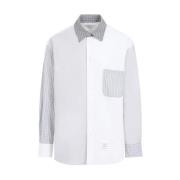 Witte Katoenen Oversized Overhemd met Lange Mouwen Thom Browne , Multi...
