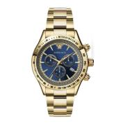 Klassiek Goud Chrono Blauw Wijzerplaat Horloge Versace , Multicolor , ...