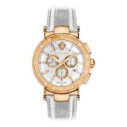 Mystique Sport Chronograaf Leren Band Versace , Multicolor , Heren