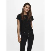 Korte mouw top voor vrouwen Only , Black , Dames