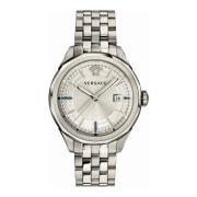 Zilveren Roestvrijstalen Horloge met Saffierglas Versace , Gray , Here...