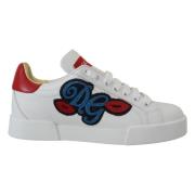 Klassieke Witte Logo Sneakers Dolce & Gabbana , White , Dames