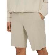 Linnen Bermuda Shorts voor Mannen Only & Sons , Beige , Heren