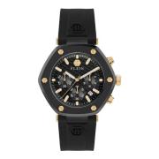 Hexagon Chrono Zwarte Horloge Philipp Plein , Black , Heren