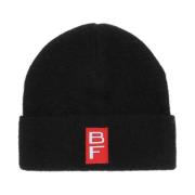 Alpaca Blend Beanie Hat met Logo By FAR , Black , Dames
