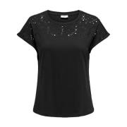 Viva Life Korte Mouwen Shirt Jacqueline de Yong , Black , Dames