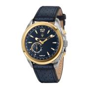 Hybride Smartwatch Traguardo Blauw Leer Maserati , Black , Heren