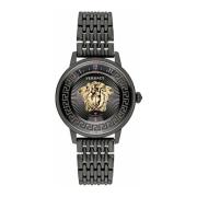 Medusa Zwart Roestvrij Stalen Horloge Versace , Black , Dames