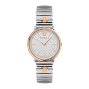V-Circle Roestvrijstalen Horloge Witte Wijzerplaat Versace , Multicolo...