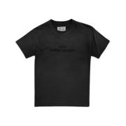 Zwart T-shirt met omgekeerd logo Maison Margiela , Gray , Dames