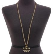 Pre-owned Metal necklaces Chanel Vintage , Yellow , Dames