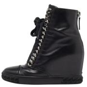 Pre-owned Leather boots Casadei Pre-owned , Black , Dames