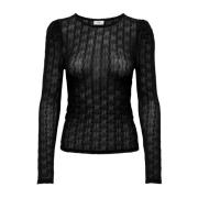 Lange mouw top voor vrouwen Jacqueline de Yong , Black , Dames