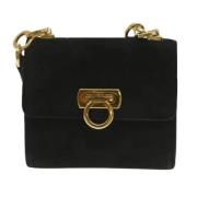 Pre-owned Suede shoulder-bags Salvatore Ferragamo Pre-owned , Black , ...